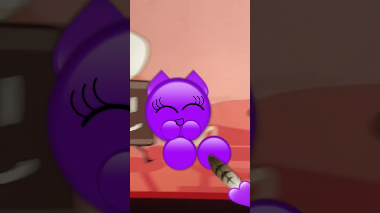 Mauve the cat tickles amethyst the cat’s feet #emojicats