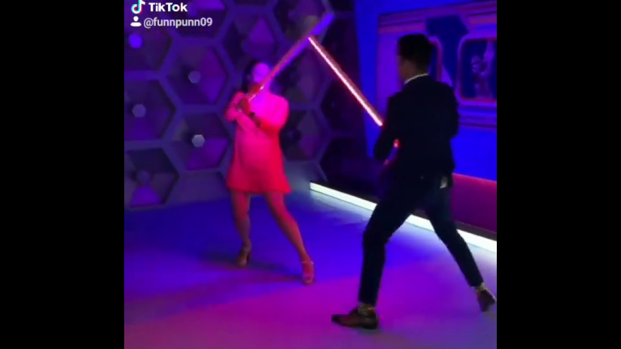 Mayanti Langer doing sword fight in the sets