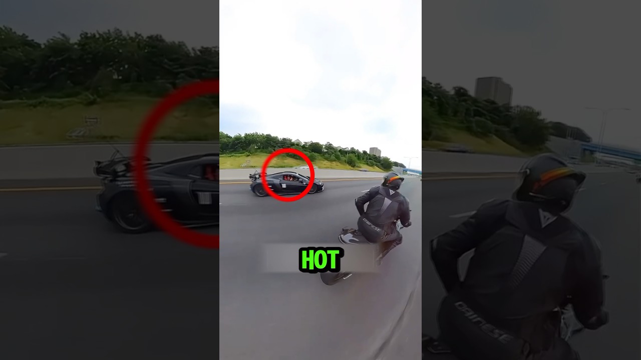 Mclaren With Hot Girl Vs Biker (alllblack636)