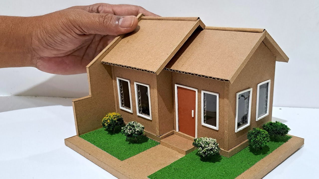 MEMBUAT MINIATUR RUMAH DARI KARDUS #173 RUMAH MINIMALIS
