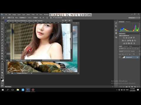 Mengubah baground foto kaka seksi menjadi pemandangan di 