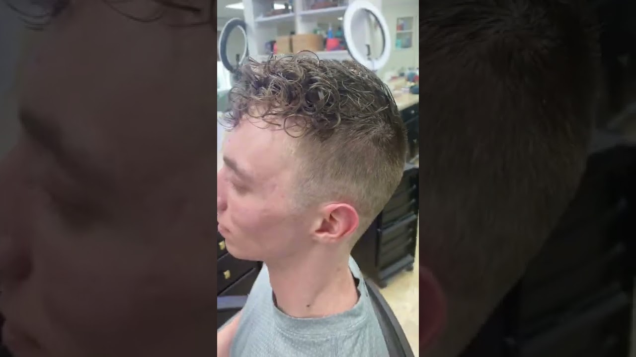 Men’s perm fade ✂️💈 #shorts #youtube #haircut #satisfying #subscribe #like #hair #trending