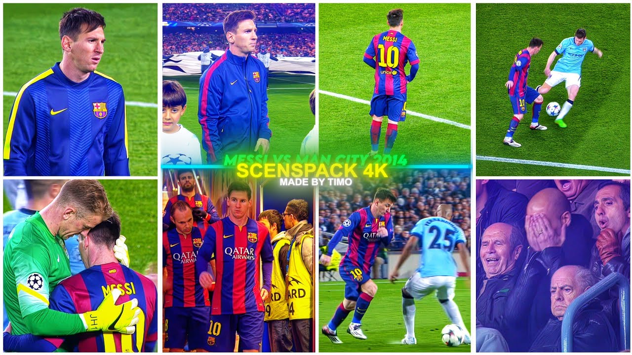 Messi Vs Manchester City 2014 / RARE CLIPS ● SCENEPACK 4K ( With AE CC and TOPAZ )