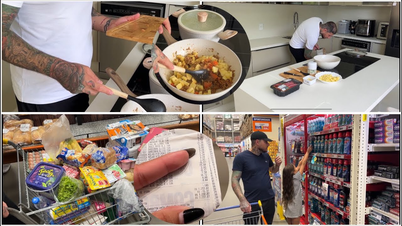 MEU MARIDO FEZ O ALMOÇO + QUANTO GASTAMOS NO MERCADO POR SEMANA