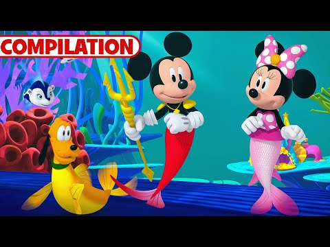 Mickey and Friends Play Mermaids 🐚 | Mickey Mouse Funhouse | Compilation | @disneyjr