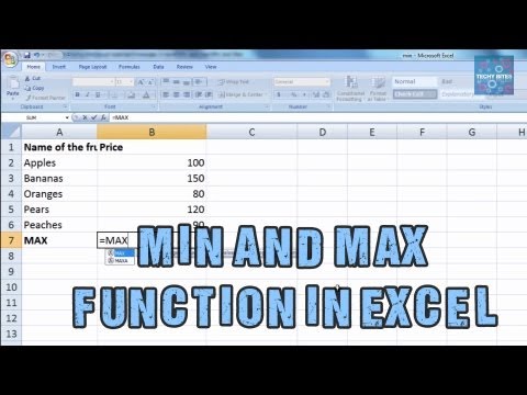 Min and Max Function in Excel | Functions in Excel | Excel Tutorial Formulas | Learn Excel