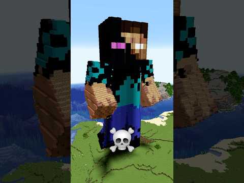 Minecraft Herobrine Statue Build Battle - Noob vs Pro vs Hacker vs God #shorts #minecraft