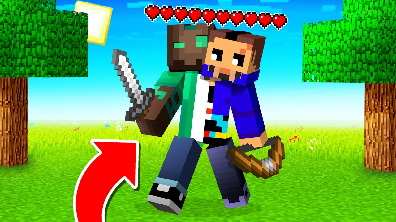 MINECRAFT pero COMPARTIMOS EL INVENTARIO Y CORAZONES 😱