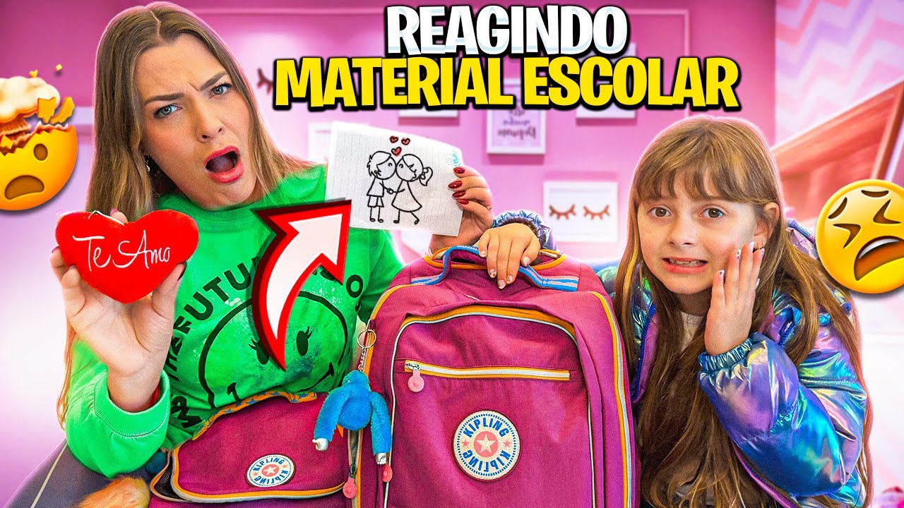 MINHA MÃE REAGINDO A MEU MATERIAL ESCOLAR 2024 - HELENA