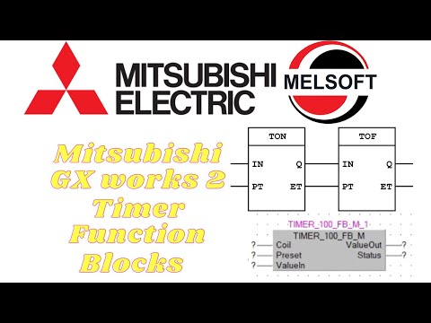 Mitsubishi GX works 2 | Timer function block tutorial | FX0 FX1 FX2 FX3 PLC example