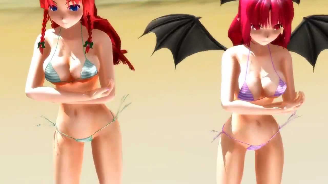 [MMD] Hong Meiling & Koakuma Sexy Bikini Dance 「 東方 - 美鈴 & 小悪魔 」 HD