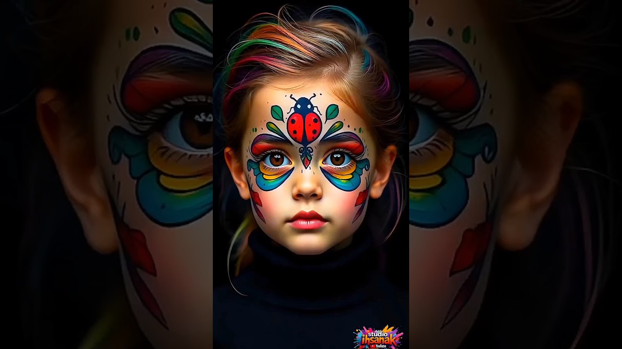 Modern Art of Kids Face Painting 😍 #shorts #shortsart #makeup
