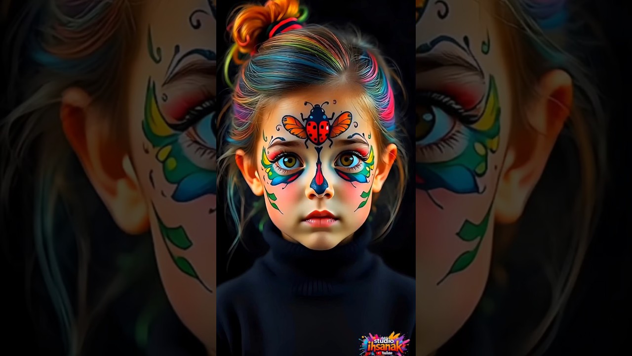 Modern Art of Kids Face Painting 😍 #shorts #shortsart #makeup