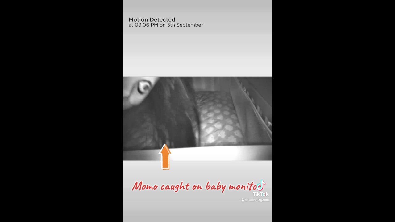 Momo caught on baby monitor.  #scary #fyp #creepypasta #momo