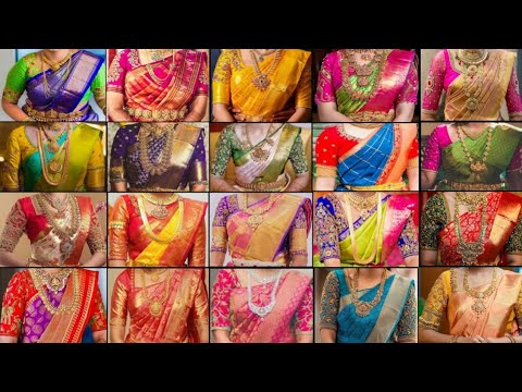 Most STUNNING South Indian Party Wear Saree Designs with Beautiful Contrast Blouse|South Indian sare
