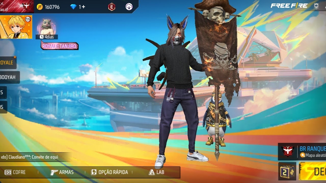 mostrando minha conta no free fire