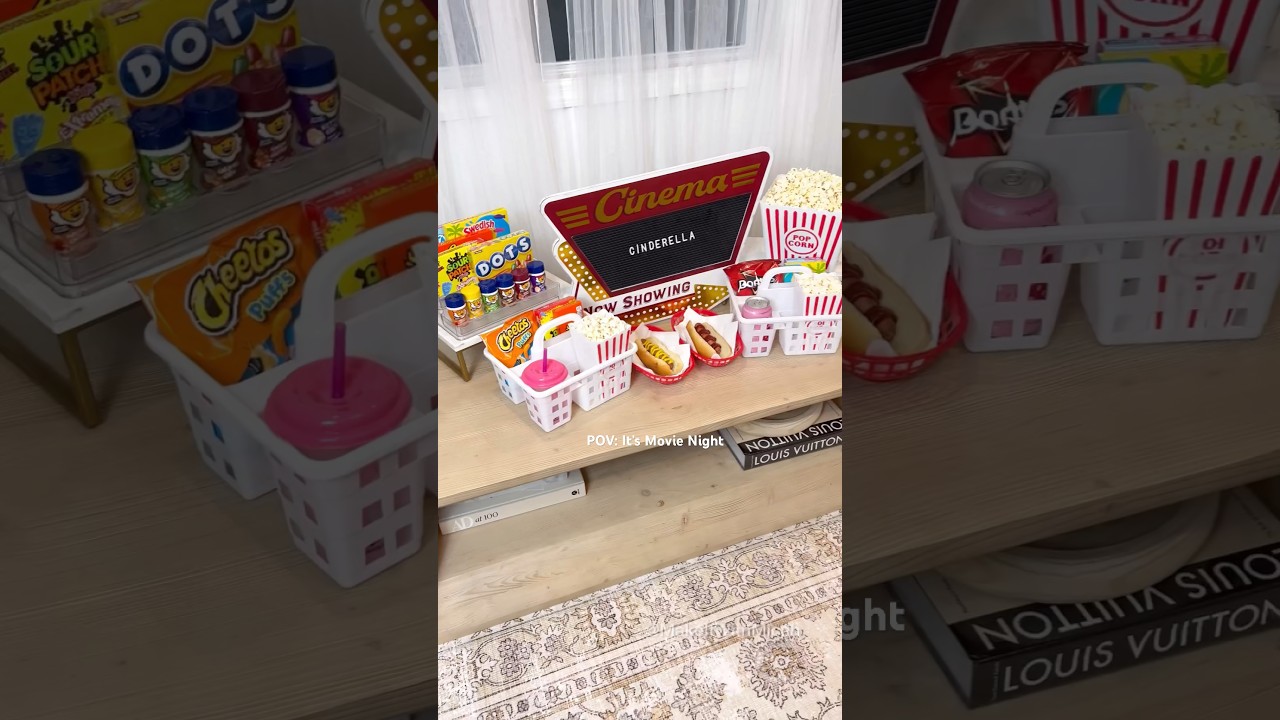 Movie Night Set Up 😍 #ASMR #movienight #dollartreehacks #amazonfinds #homedecor #familymovienight