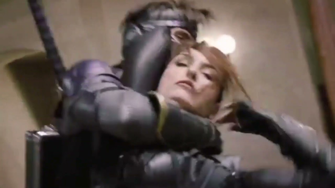 movie scene- Hero strangle sleeperholds female assassin so hard he breaks her neck bones killing her