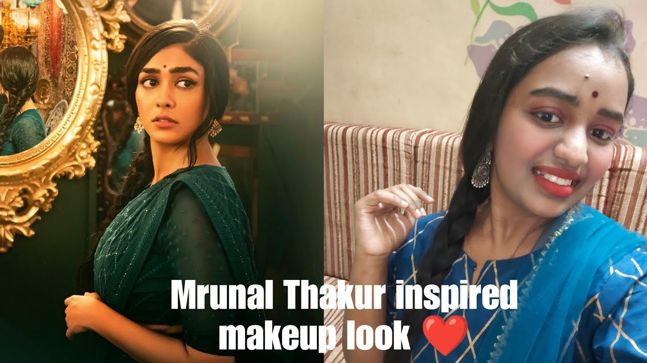 Mrunal Thakur inspired makeup look ❤️ | #sitaramam #mrunalthakur #shorts #sitaramammovie #shorttamil