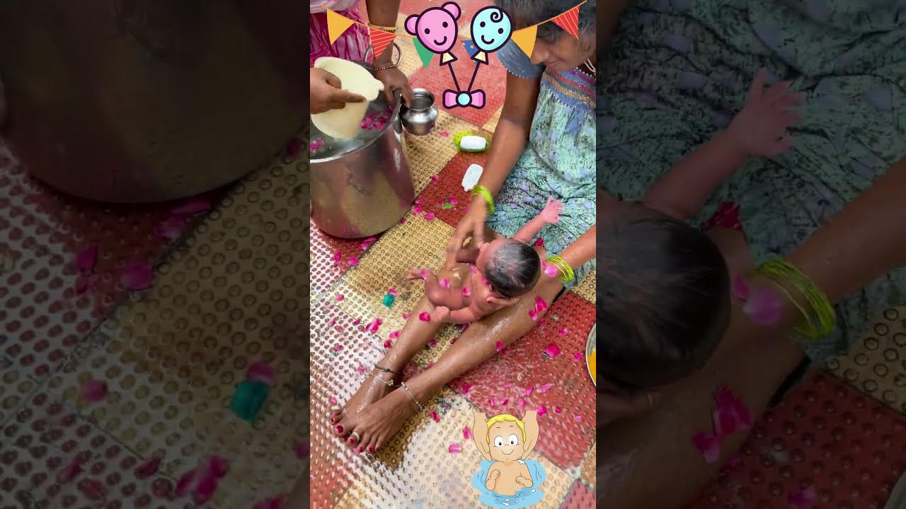 My baby first bath 