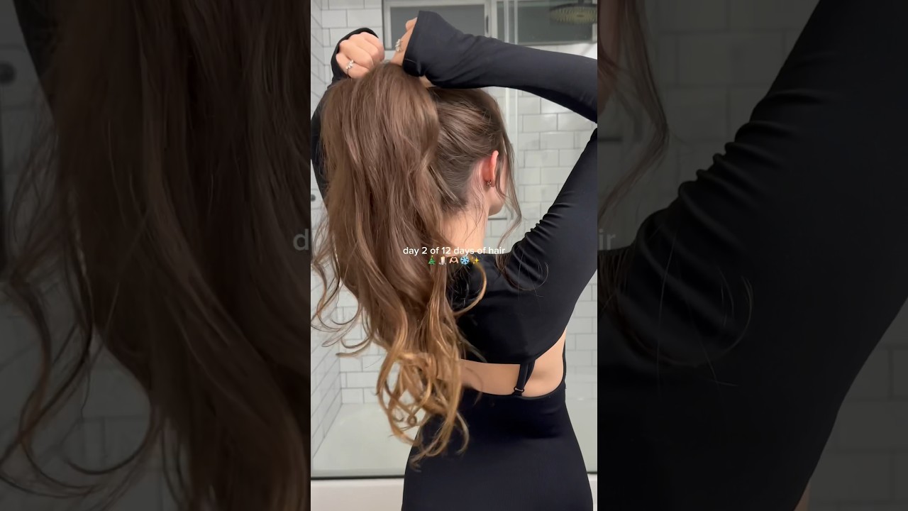 my go-to messy winter ponytail 🫶🏻🎄🕯️ winter hairstyles day 2 #hairstyle #ponytail