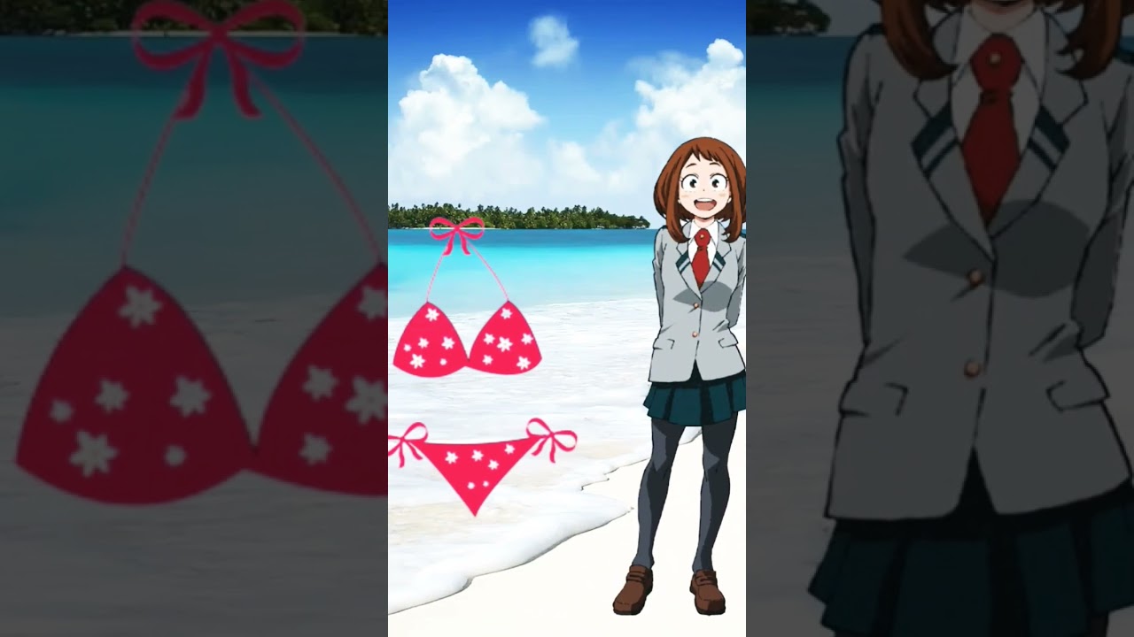My hero academia in swim suit in girls edit videos #shorts
