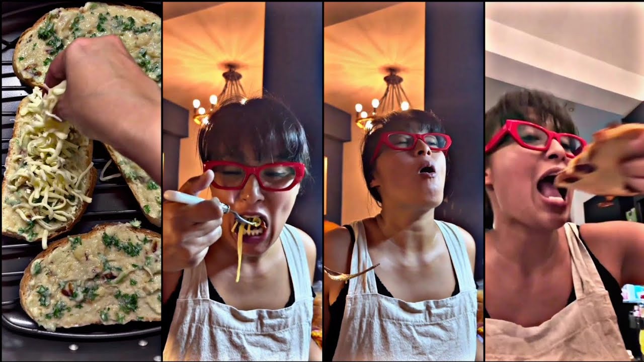 Nabila Huda || Cheesy Garlic Bread & Carbonara Pasta
