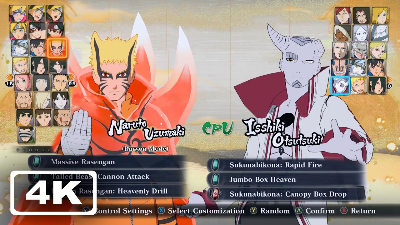Naruto Storm Connections - All Characters & Costumes (4K 60fps)
