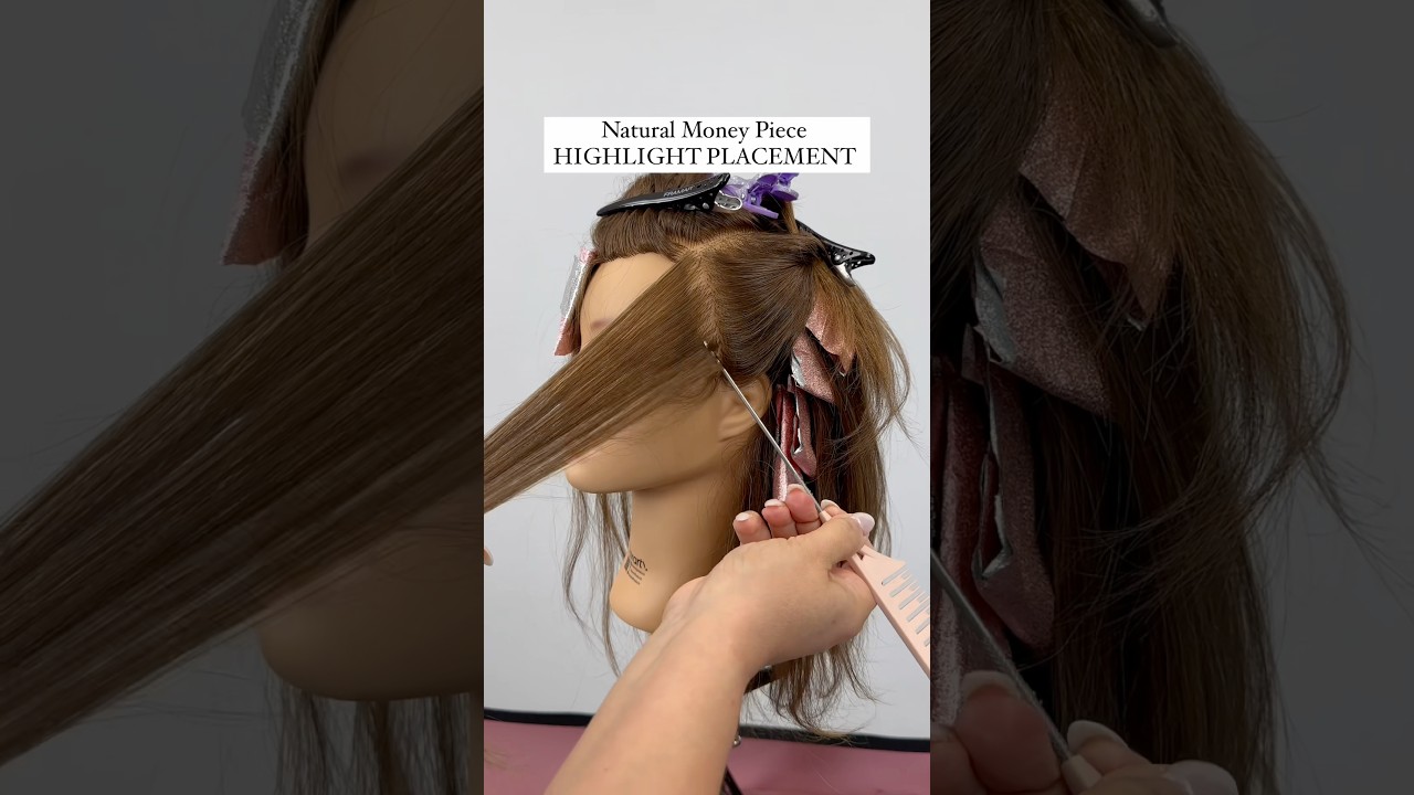 Natural Money Piece Highlight Hair Tutorial #moneypiece