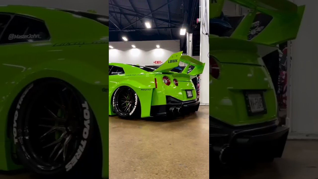 neon green modified GTR R35 🔥🔥💥#shorts #viral