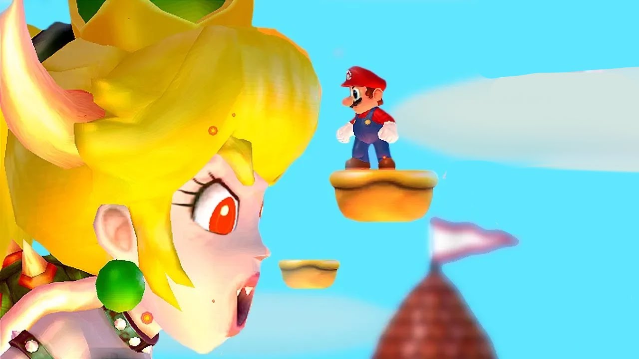 New Super Mario Bros. Wii - Mario Vs Mega Bowsette & Boosette Final Boss in the last Level