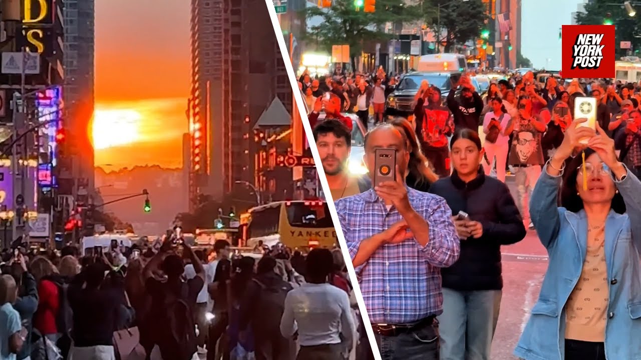 New Yorkers soak up stunning sun phenomenon 'Manhattanhenge' | New York Post