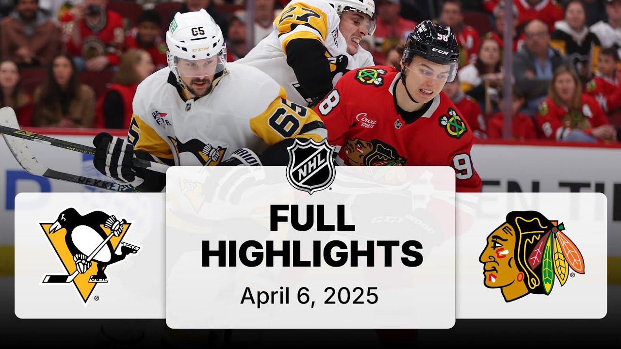 NHL Highlights | Penguins vs. Blackhawks | April 06, 2025