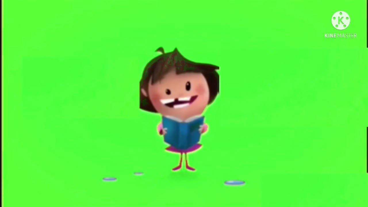 Nicktoons UK Gobby Girl Ident - Green Screen