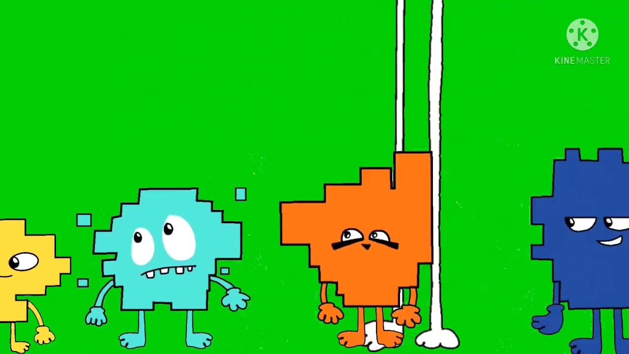 Nicktoons UK Pixels Stampede green screen