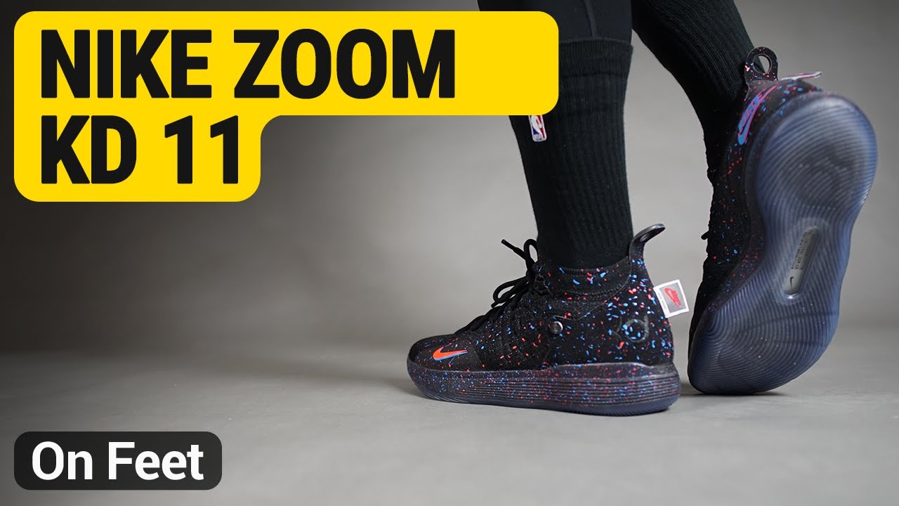 Nike  Zoom KD 11 ( Black / Bright Crimson / Photo Blue ) on feet