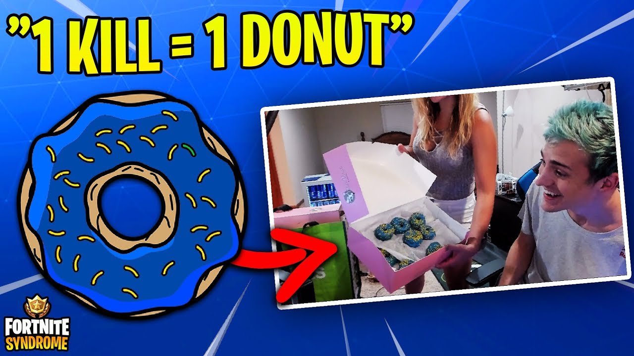 NINJA TAKES ON THE DONUT CHALLENGE w/ WIFE! (1 kill = 1 donut)