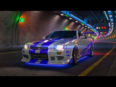 Nissan Skyline GT-R R34 - Ambient Tunnel Drive - 4K Ultra HD 60fps
