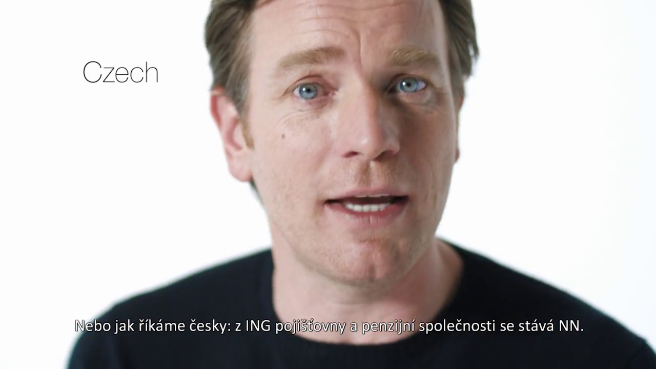 NN:  Ewan McGregor speaking Czech, Slovak, Greek, Bulgarian, Hungarian and Romanian!