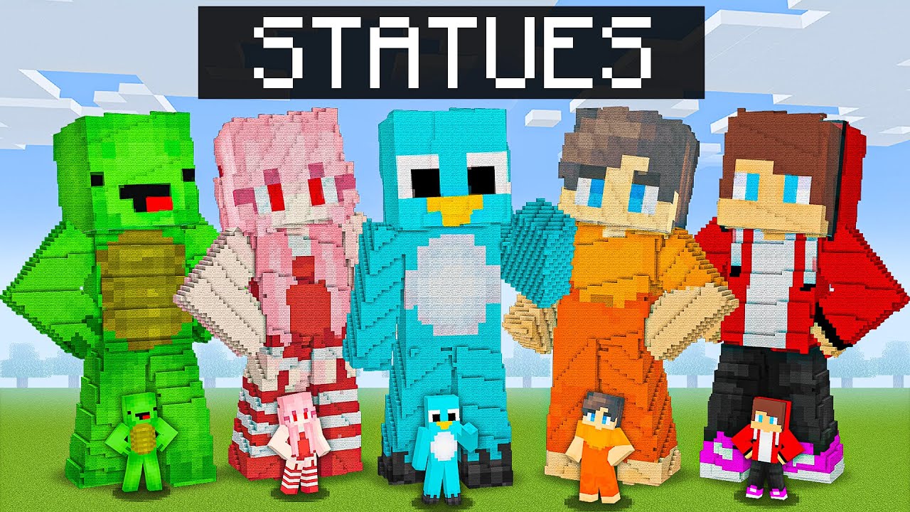 NOOB vs PRO: CRAZY FAN GIRL FRIEND STATUE House Battle Minecraft