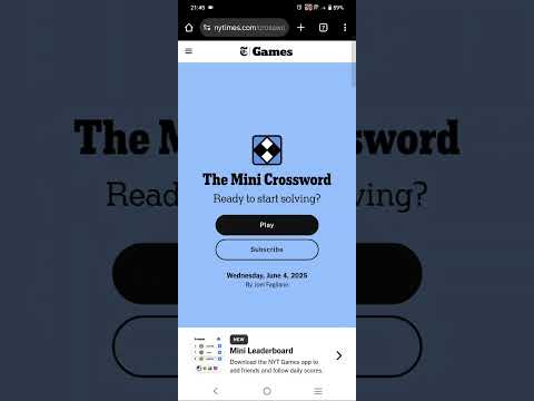 NYT Mini Crossword | June 4, 2025