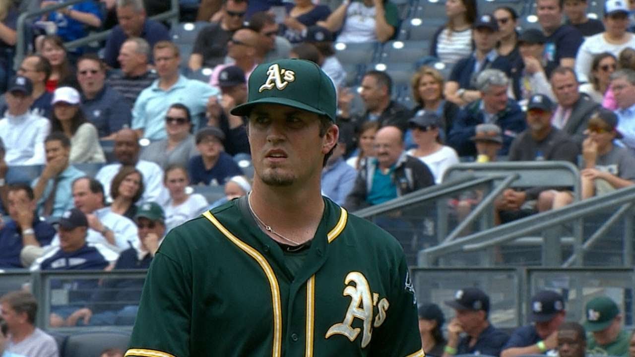 OAK@NYY: Pomeranz strikes out seven over seven frames