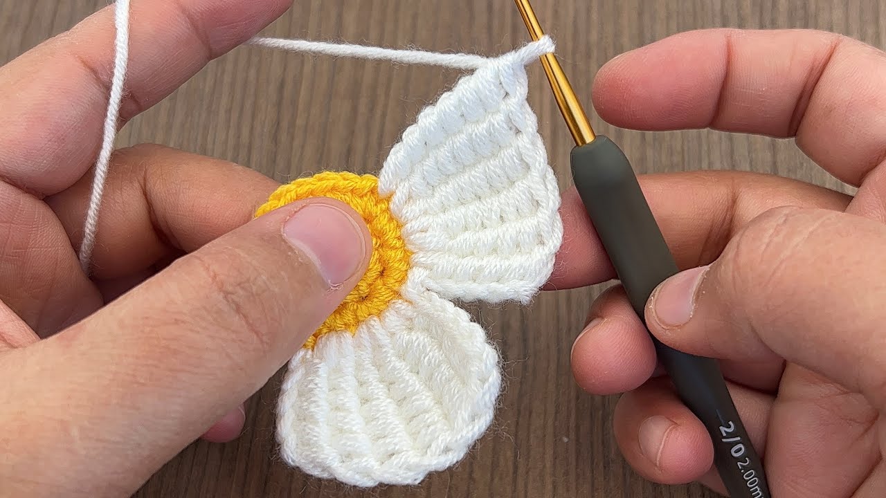 Çok kolay Tunus tekniği çiçek motifi yapılışı