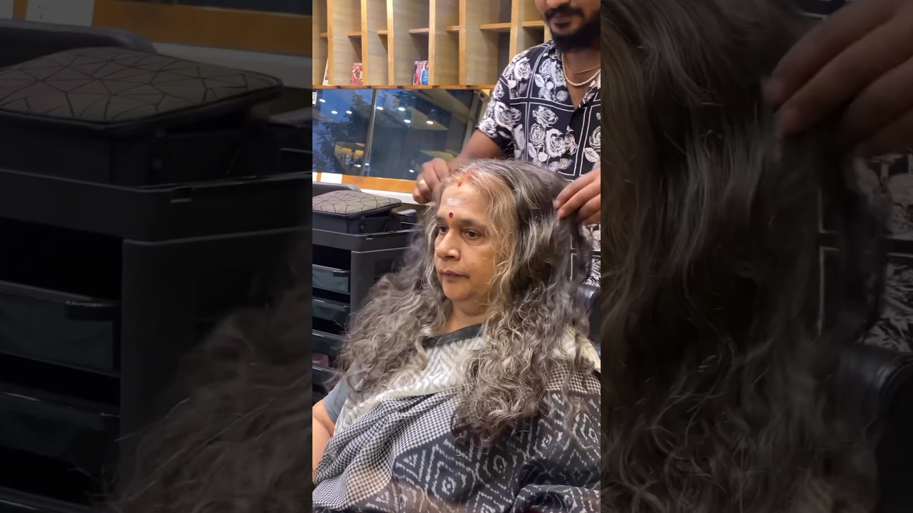 old women transformation  💇‍♂️ #hair #shorts  #hairstyle  #newlook #hairtreatment