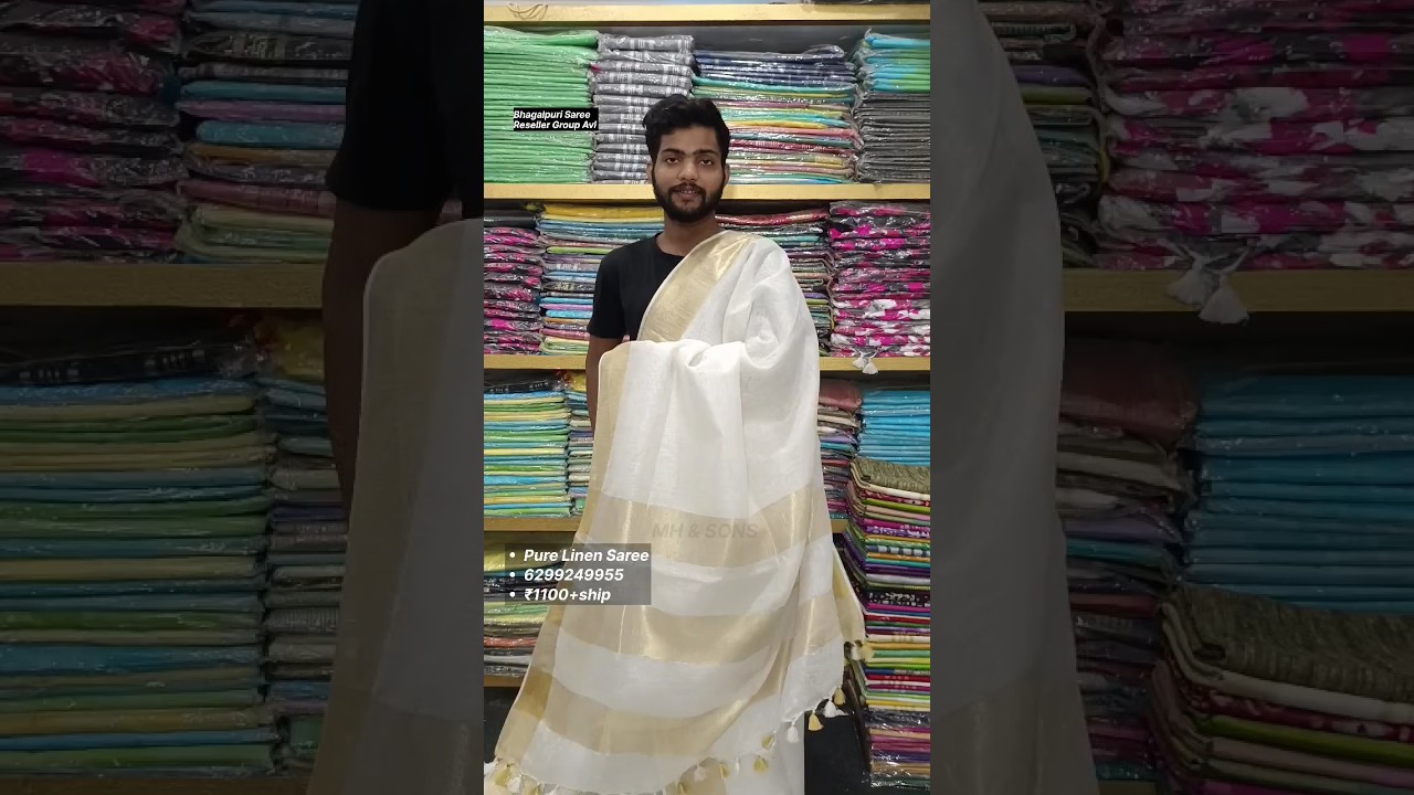 onam special saree | linen white saree | #onamspecial #onamsaree #whitesaree