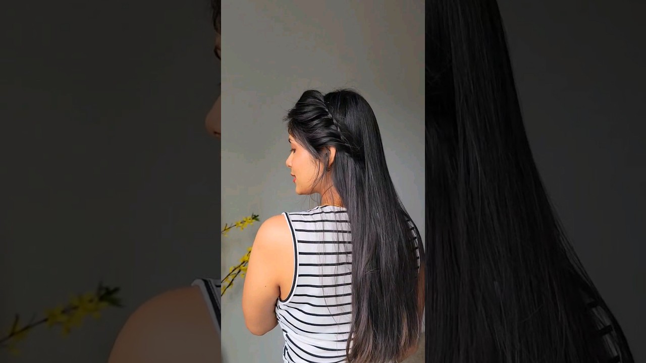 Open Hair Hairstyle / Braided Headband /Hairstyle Hack/ Day 10/30  #ytshortsvideo  #openhairstyle