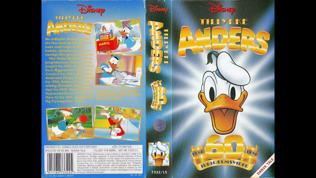 Opening To Disney's Gratulerer Donald Duck - 60års jubileumsvideo VHS - Norwegian/Norsk