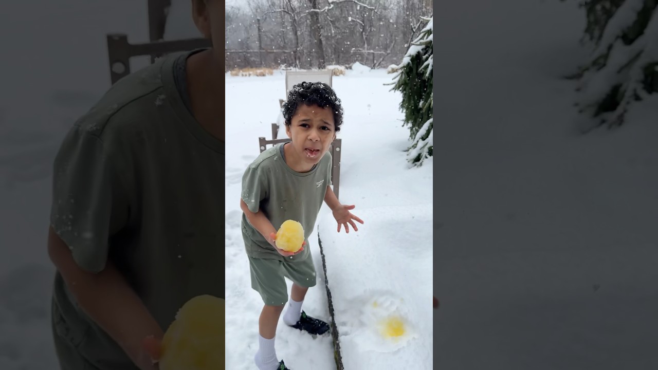 ORANGE SNOWBALL PRANK ON BROTHER 😂 #shorts