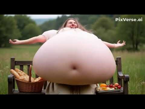 Outdoors belly balloon full and bloated