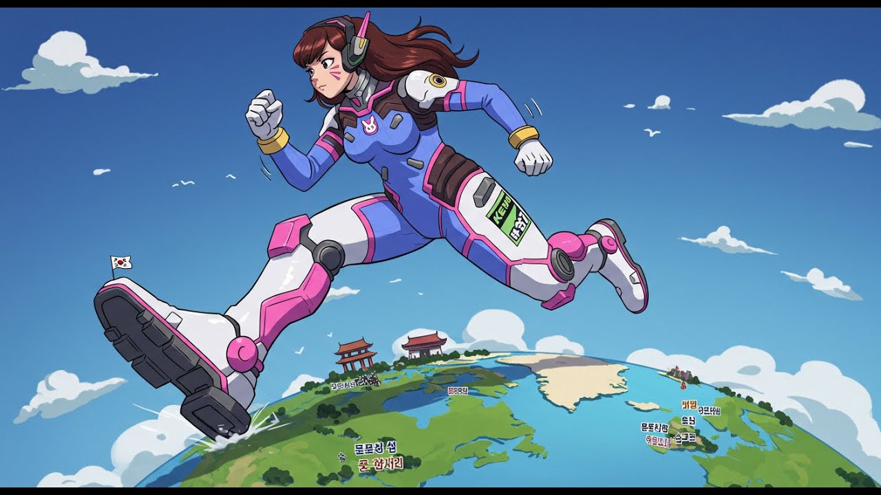 Overwatch DVA Giantess Growth Feet Muscle Mommy City Butt Crush AI Fanart